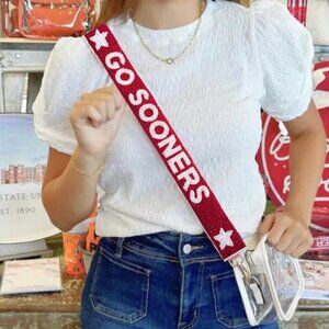 Oklahoma Beaded Purse Strap | Oklahoma Sooners Beaded Strap